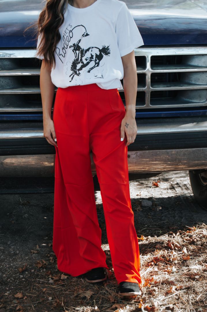 Red Palazzo Pants, LetsDressUp