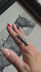 Midnight Checkered Statement Ring