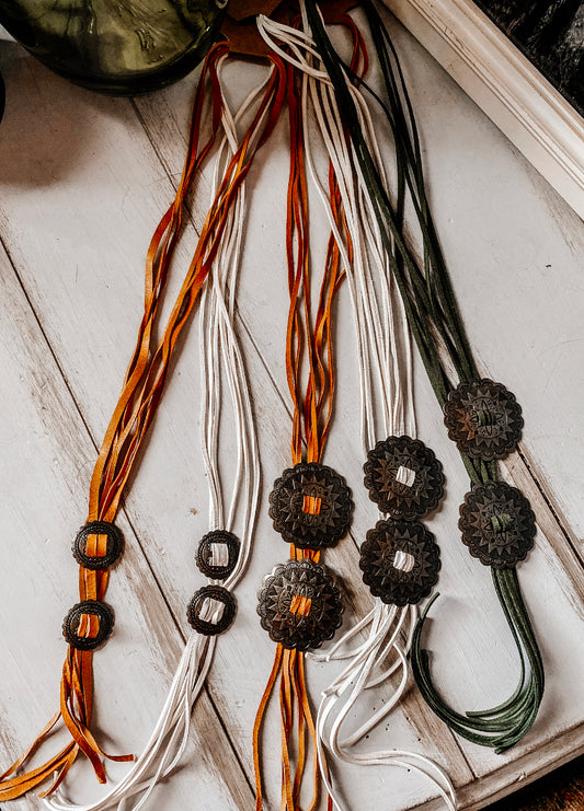 Concho Leather Necklace