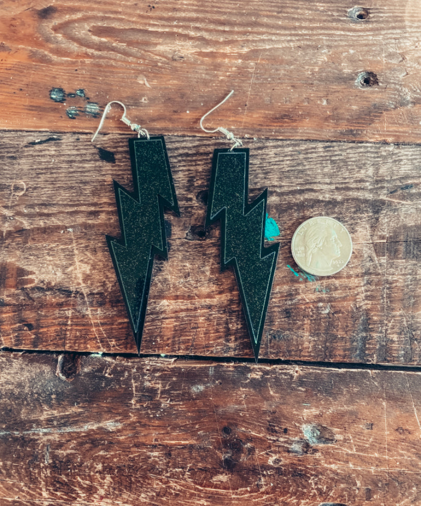 Black Acrylic Earrings 